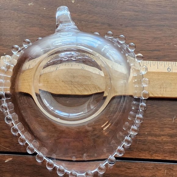 Imperial Glass Candlewick Handled Heart Shaped Bowl 5" bubble edge dish vintage - Picture 10 of 11